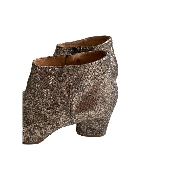 MM6 Maison Margiela Metallic Leather Boooties Heels Size 36 / 6 - Picture 2 of 9